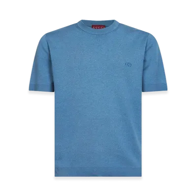 GUCCI Air Force Silk Blend Sweater "Light Blue"
