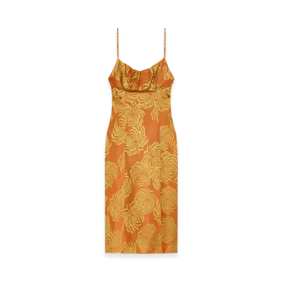 DRIES VAN NOTEN Women's Jacquard Slip Dress "Orange"