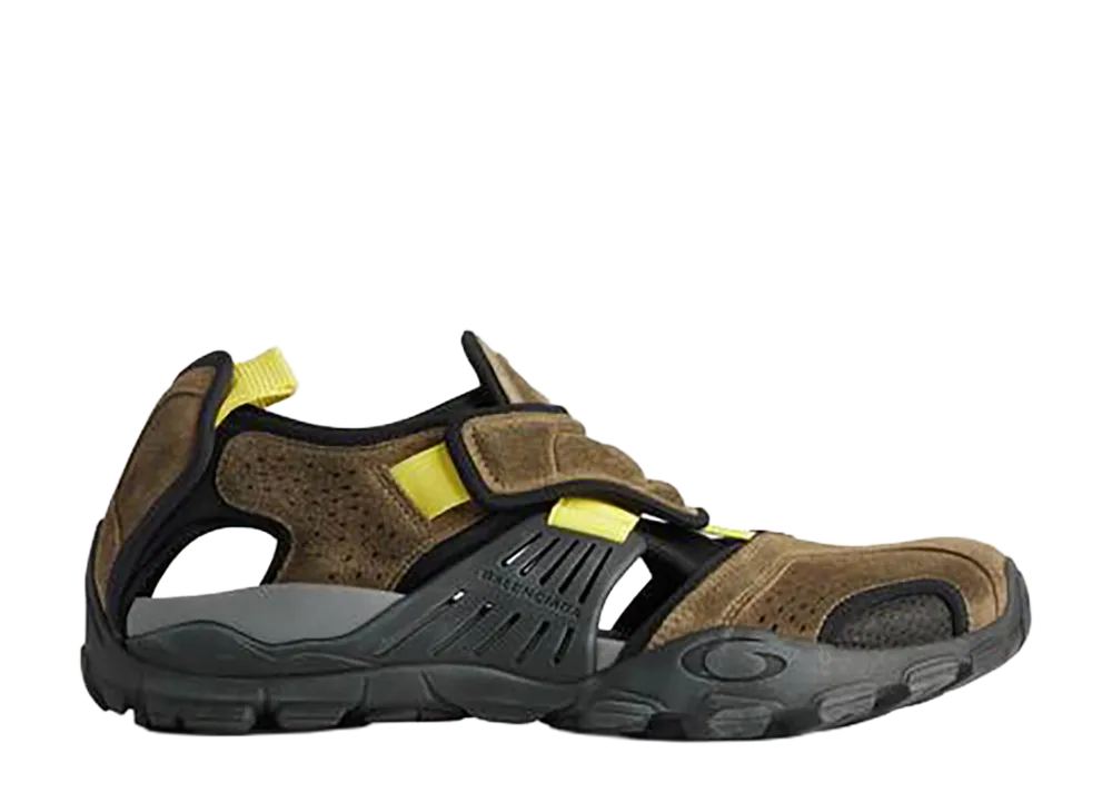 Balenciaga Hike Sandal Sneakers "Taupe/Black/Neon Yellow"