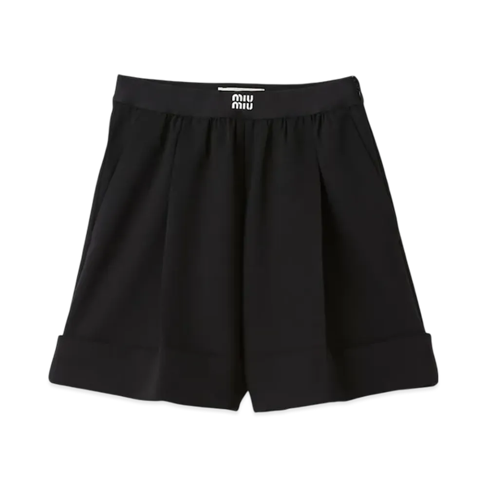 MIU MIU Women's Grain De Poudre Bermudas "Black"