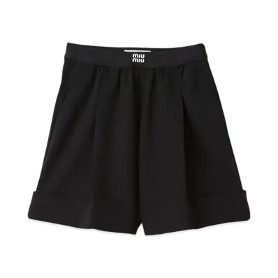MIU MIU Women's Grain De Poudre Bermudas "Black"