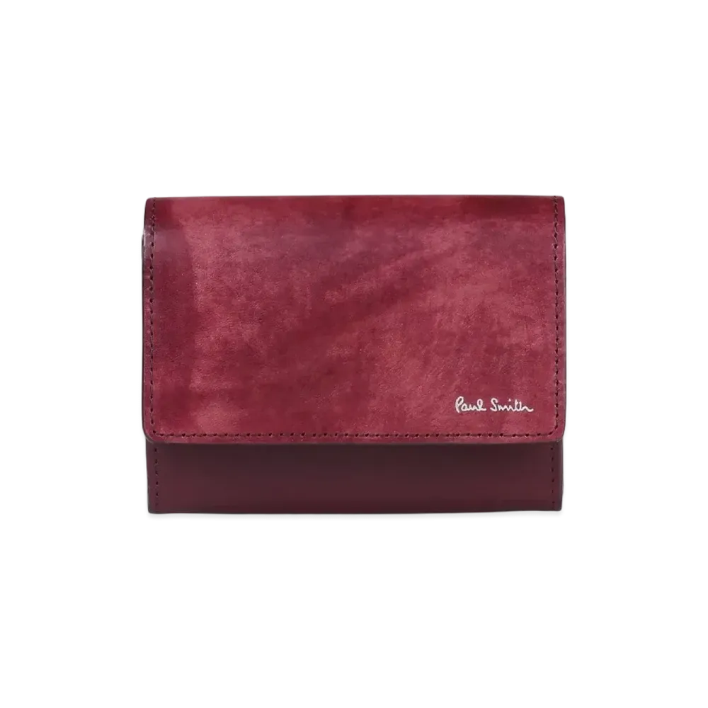 Paul Smith Marble Leather Business Card Holder "Burgundy"