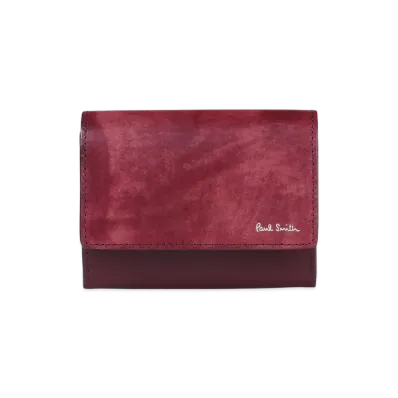Paul Smith Marble Leather Business Card Holder "Burgundy"
