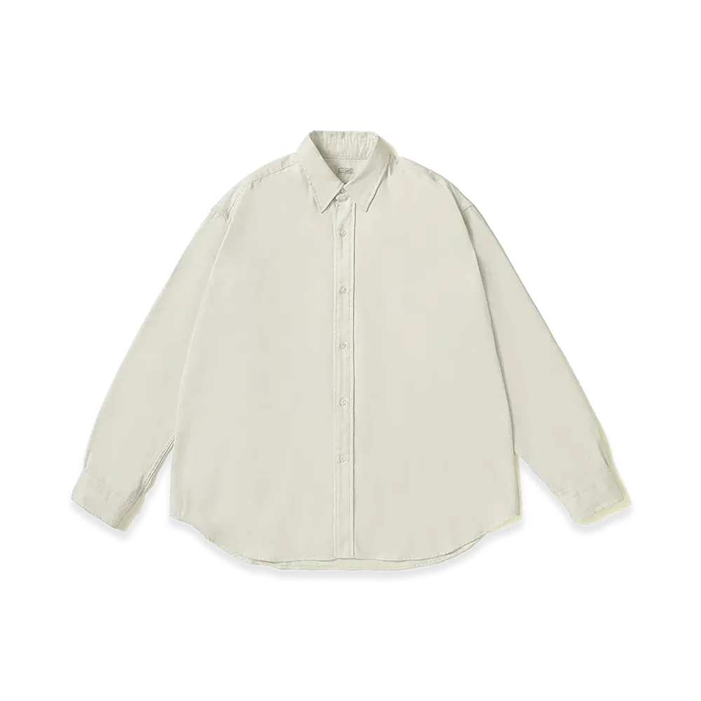 A.PRESSE Double Weave Twill Regular Collar Shirt "Ecru"