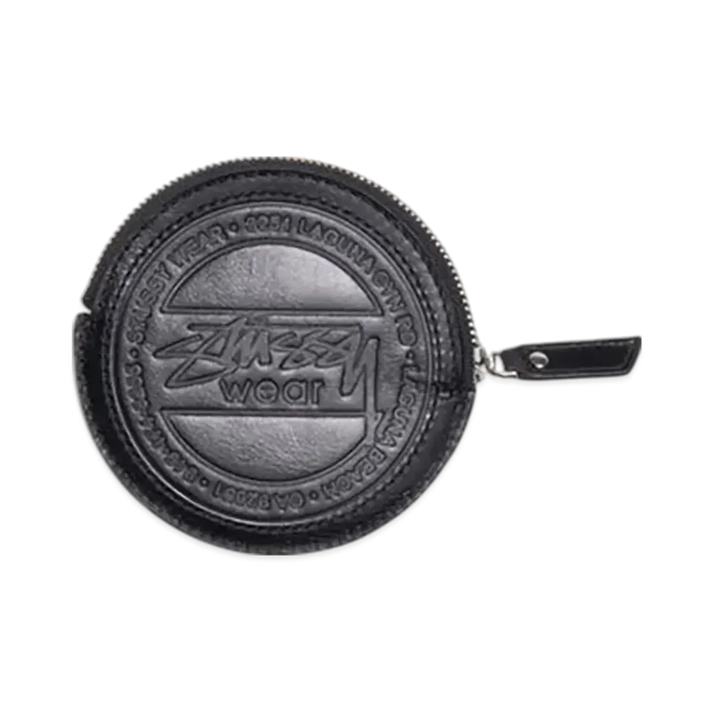 Stussy Surf Dot Leather Pouch "Black"