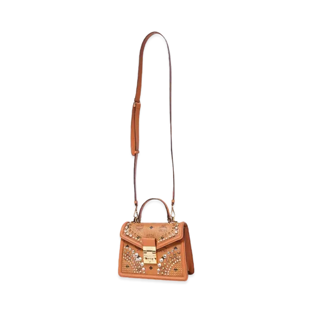 MCM TRACY SATCHEL SMALL "COGNAC"