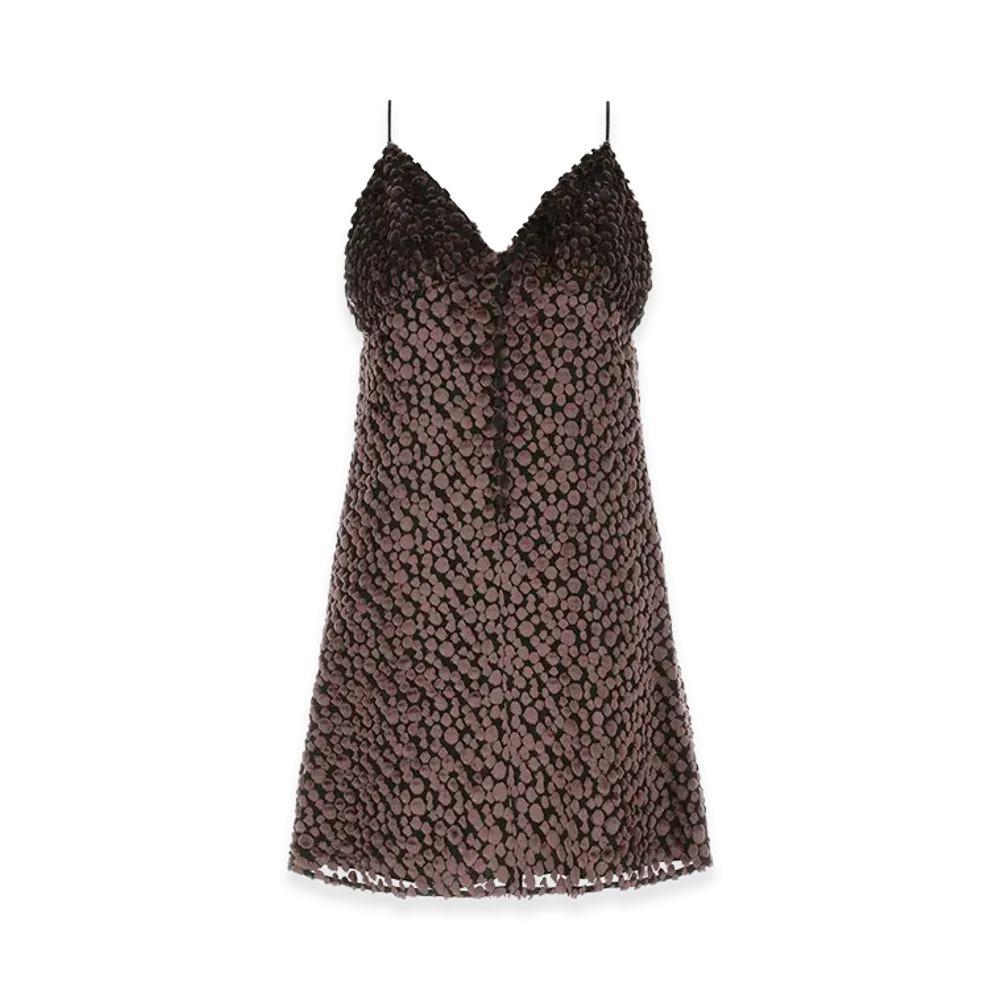 Saint Laurent Women's Two-Tone Velvet Mini Dress "Multicoloured"