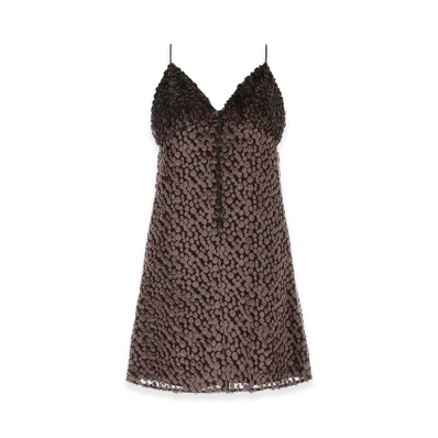 Saint Laurent Women's Two-Tone Velvet Mini Dress "Multicoloured"