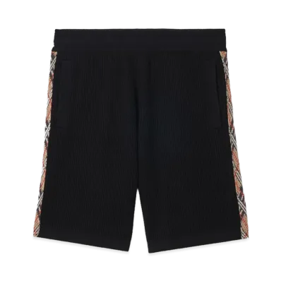 Burberry Check Trim Cotton Shorts "Black"