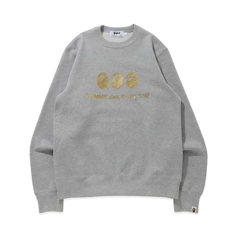 A BATHING APE x CDG OSAKA CREWNECK "Grey"