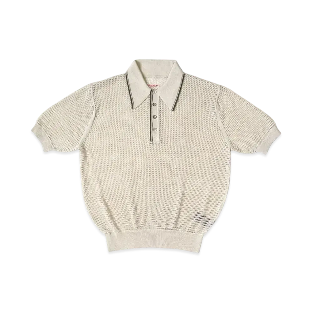 KAPITAL 12G Mesh Knit Carol Polo "Beige"