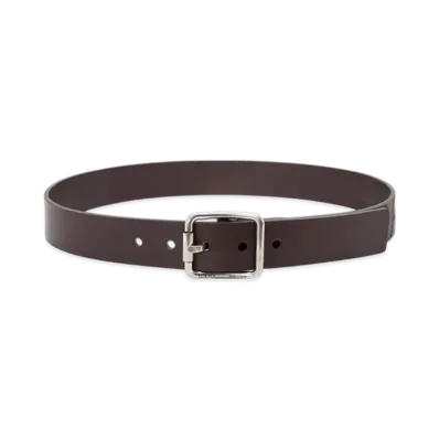 LOEWE Double Roller Curved Belt "Dark Cigar/Vintage Palladium"