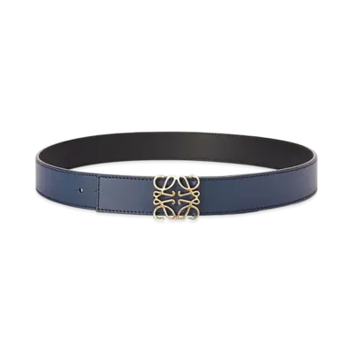 LOEWE Reversible Anagram Belt "Black/Ocean/Gold"