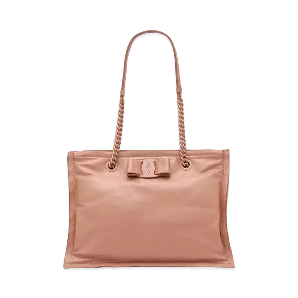 Salvatore Ferragamo Viva Bow Tote Bag (S) "New Blush"