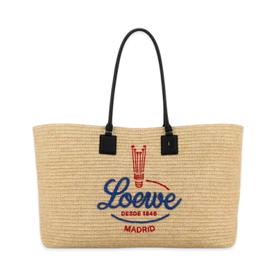 LOEWE Women's Raffia Verano Xl Shopping Bag "Beige"