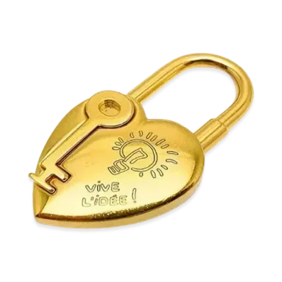 Hermes 2004 Annee de La Fantaisie Heart Cadena Charm "Gold"