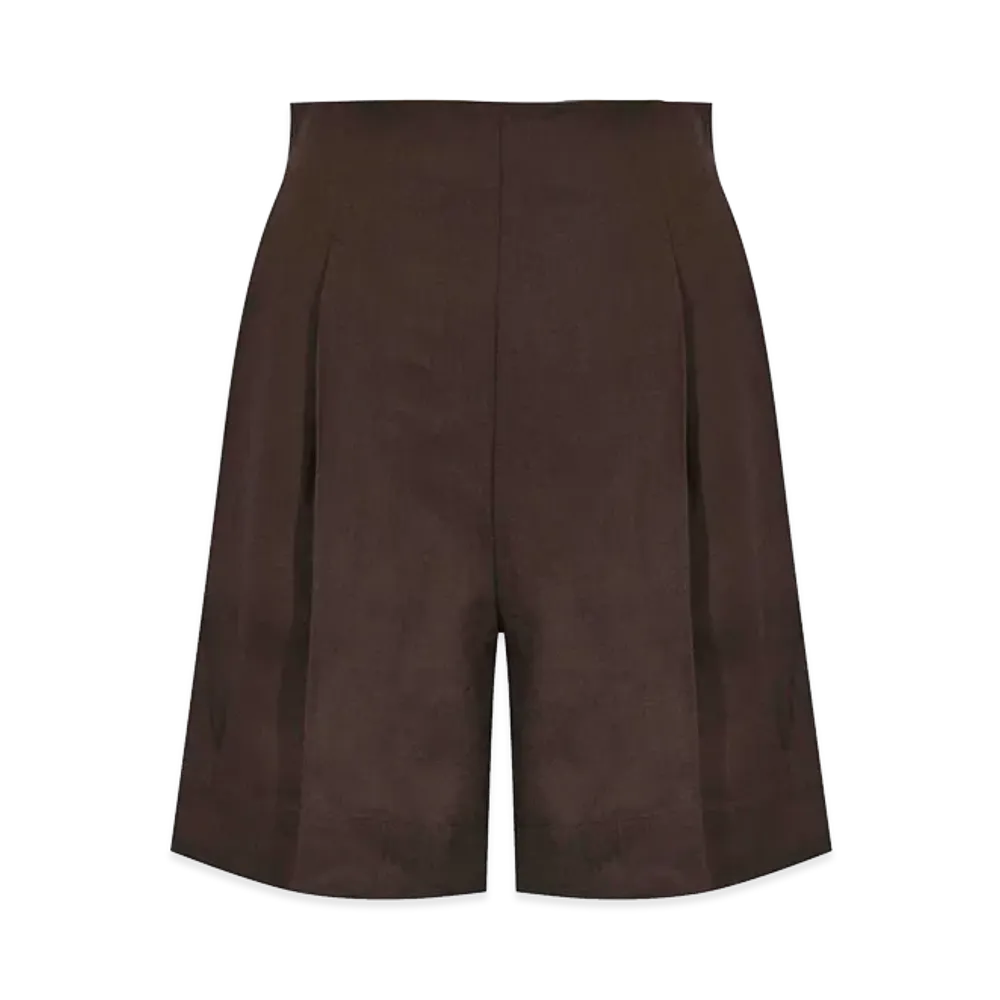 MM6 Maison Margiela Women's Mmlfado Linen Shorts "Brown"