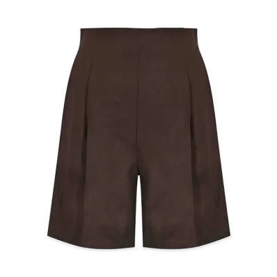 MM6 Maison Margiela Women's Mmlfado Linen Shorts "Brown"
