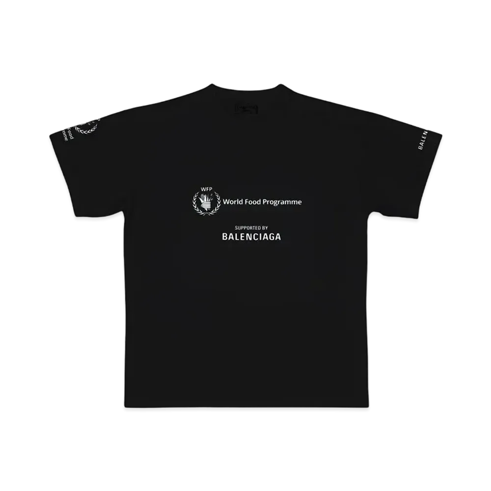 BALENCIAGA Women's WFP T-shirt Medium Fit "Black/White"