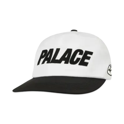 PALACE Font Snapback 5-Panel "White Black"