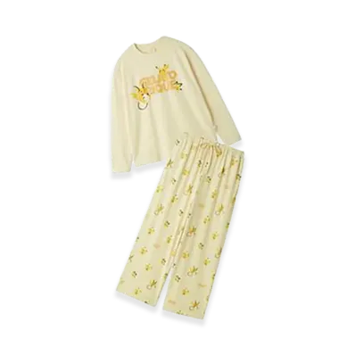 GELATO PIQUE x Pokemon One Point Long Sleeve Tee & Long Pants Set "Yellow"