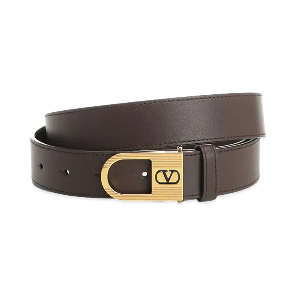 Valentino Vlogo Signature Leather Belt "Brown"