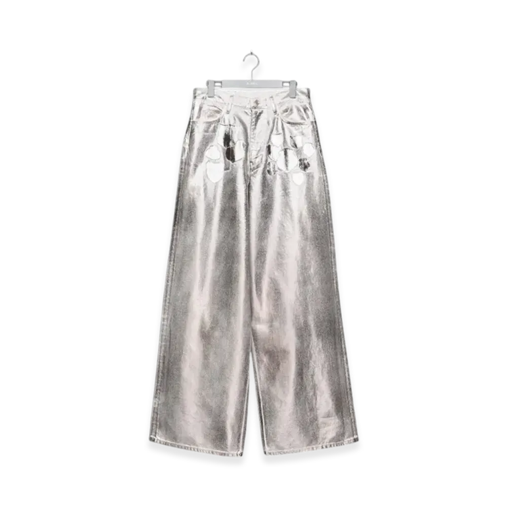MASUBOYS Emblem Baggy Jeans "Silver"
