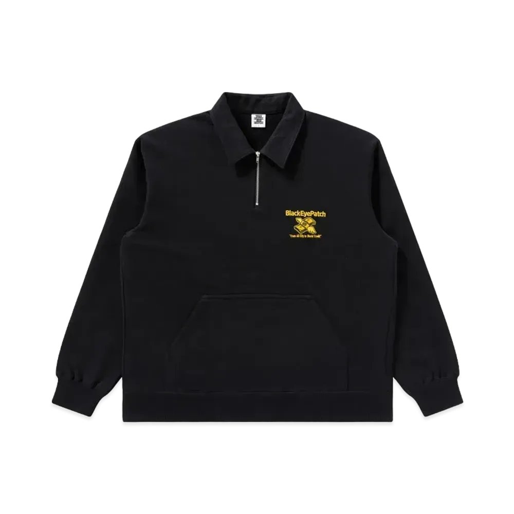 Blackeyepatch Dollar Band Half Zip Sweat "Black"