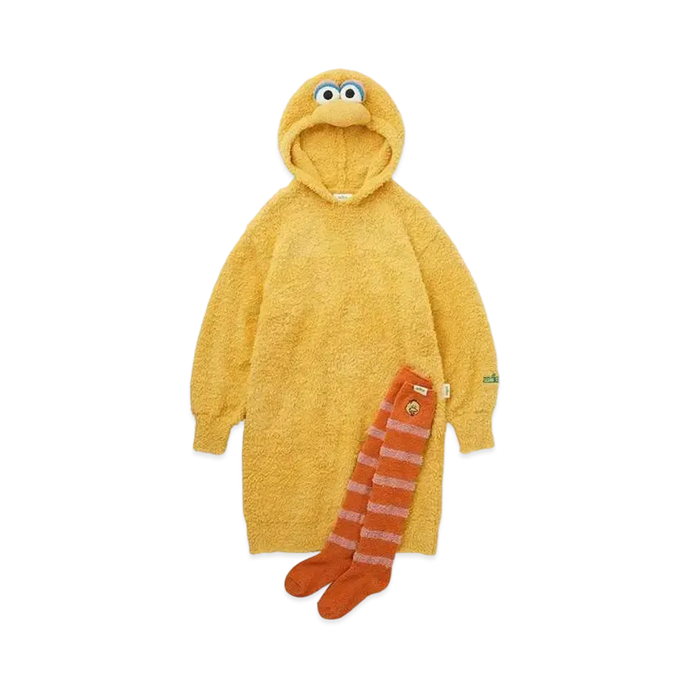 GELATO PIQUE x Sesame Street Online Limited Big Bird Onepiece & Long Socks Set "Yellow"