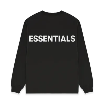 FEAR OF GOD ESSENTIALS Reflector Logo L/S T-Shirt "Black"