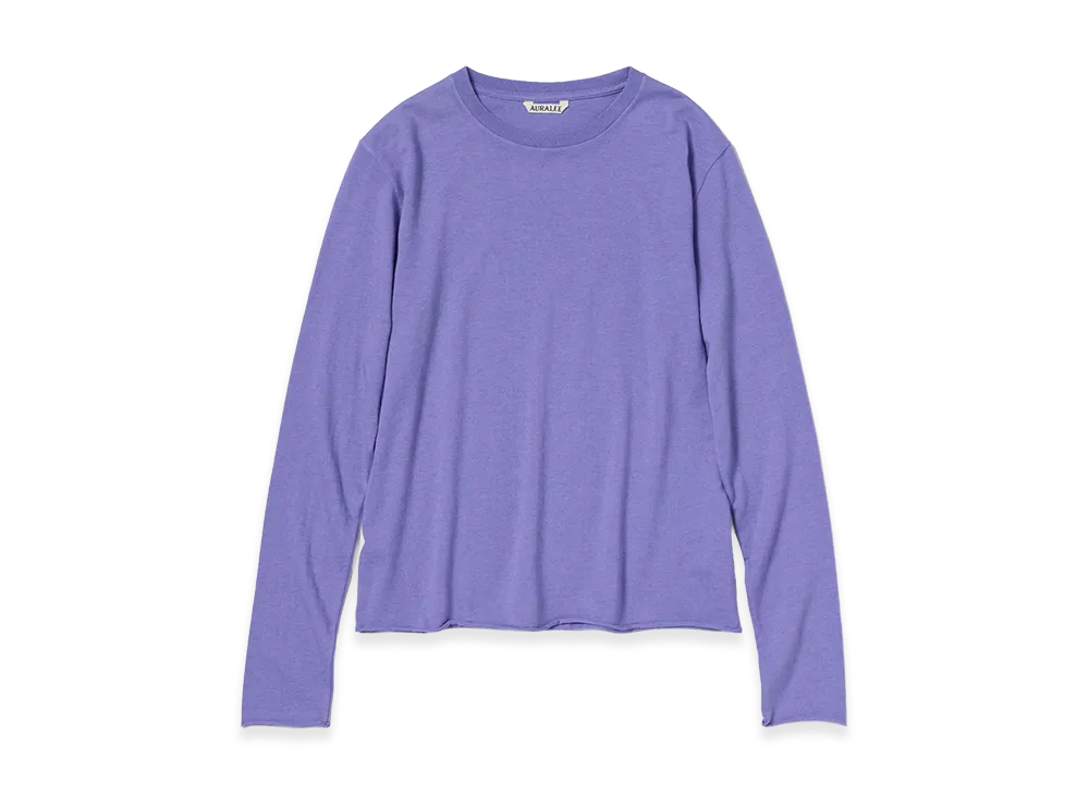 AURALEE Women's Brushed Organic Cotton Cashmere Jersey L/S Tee "Light Purple"