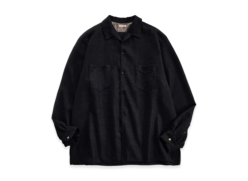 NICENESS O.Romeo Double Pocket Wool Saxony Dress Shirt "Charcoal"