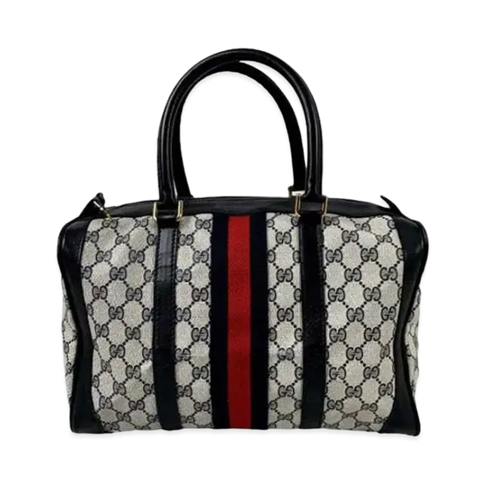 GUCCI Sherry Line GG Boston Bag "Beige"