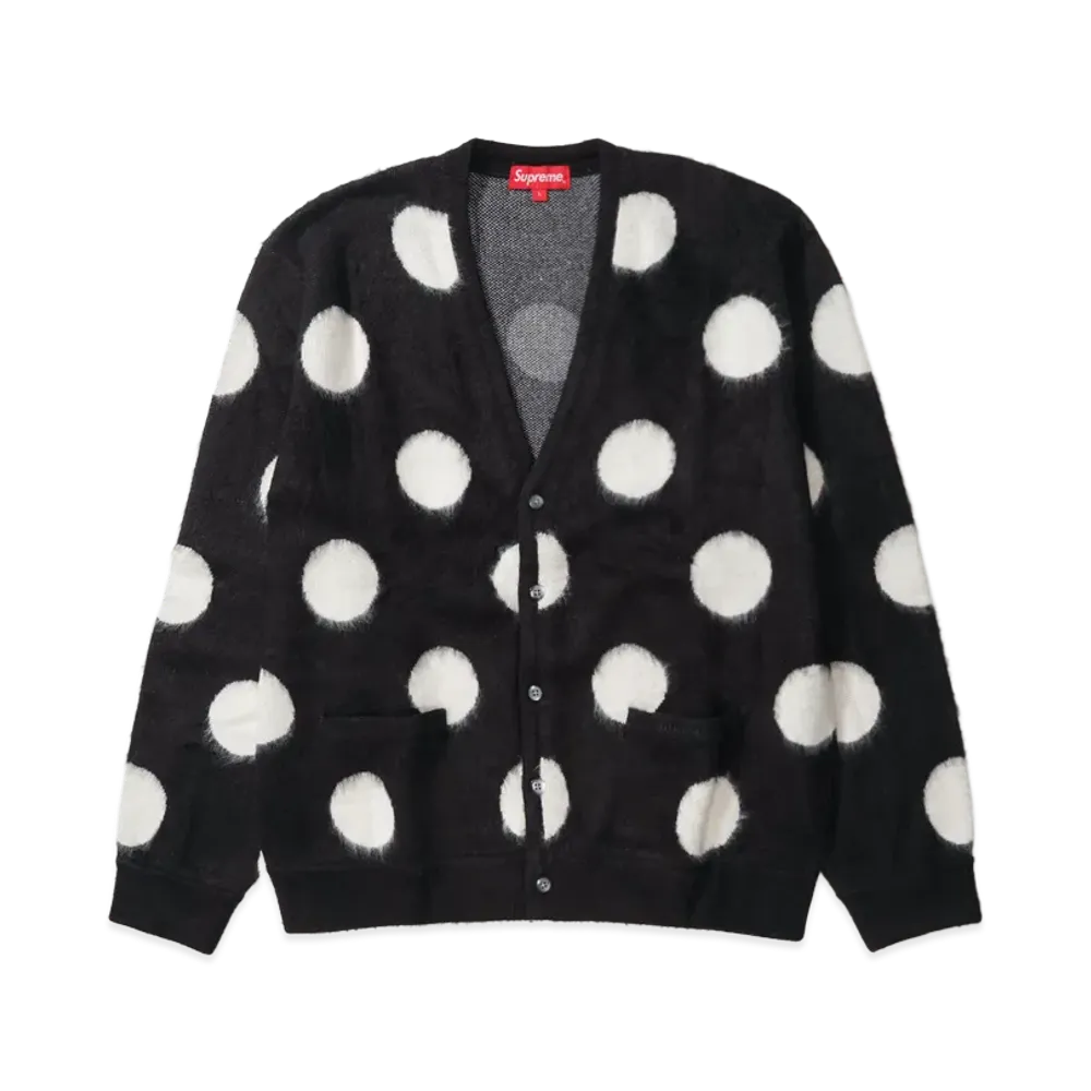 Supreme Brushed Polka Dot Cardigan "Black"