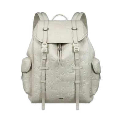 Dior Hit the Road Backpack with Flap Dior Gravity Outline Leather and Grained Calfskin "Beige"