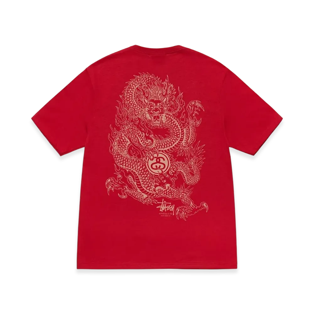 Stussy Dragon Tee "Dark Red"