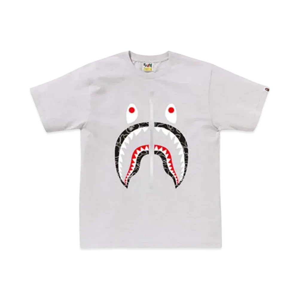 A BATHING APE Neon Camo Shark Tee "Gray"