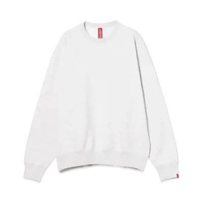 BEAMS JAPAN x LOOPWHEELER Hanging Fleece Loose Fit Crew Neck Sweatshirt "SnowWhite"