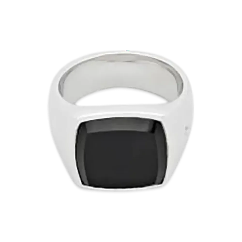 TOM WOOD Cushion Polished Black Onyx "Silver"