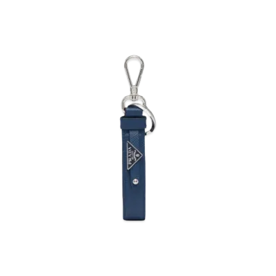 PRADA Saffiano Leather Keychain "Bluette"