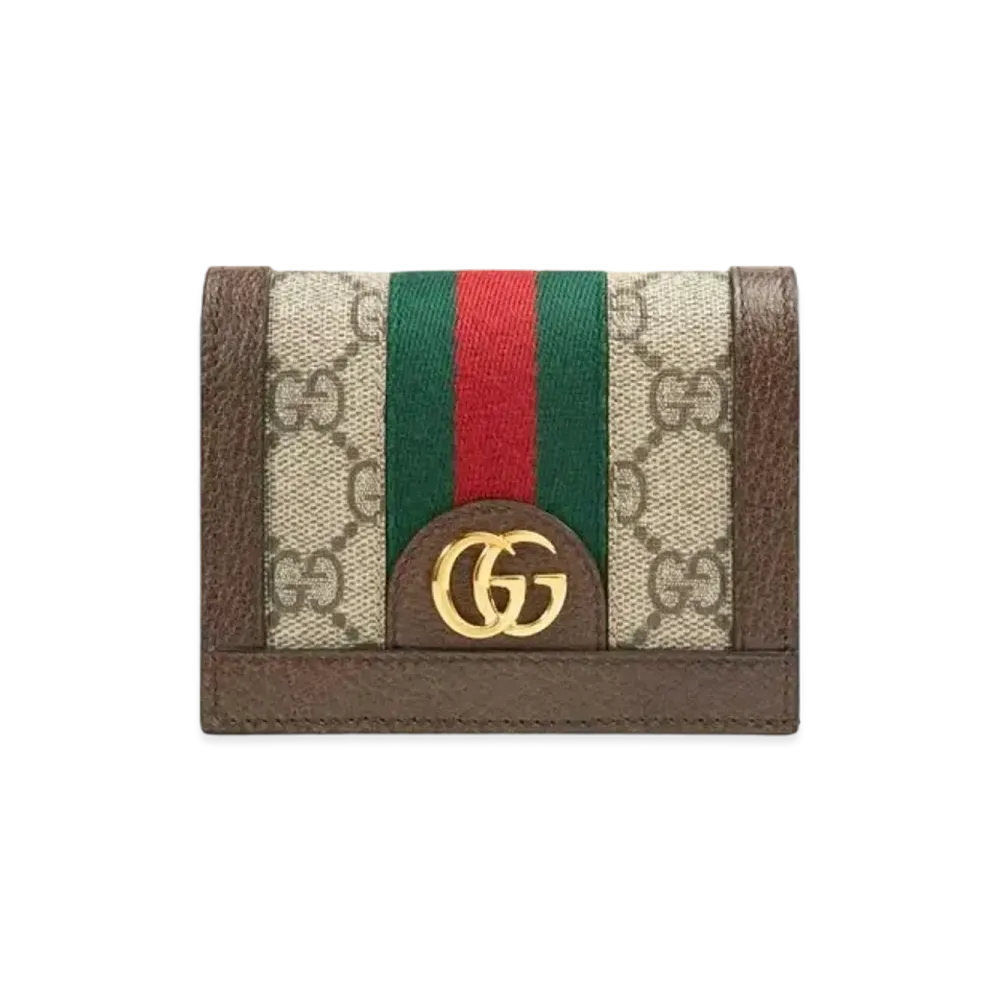 GUCCI GG Supreme Ophidia GG Card Case Wallet "Beige/Ebony"
