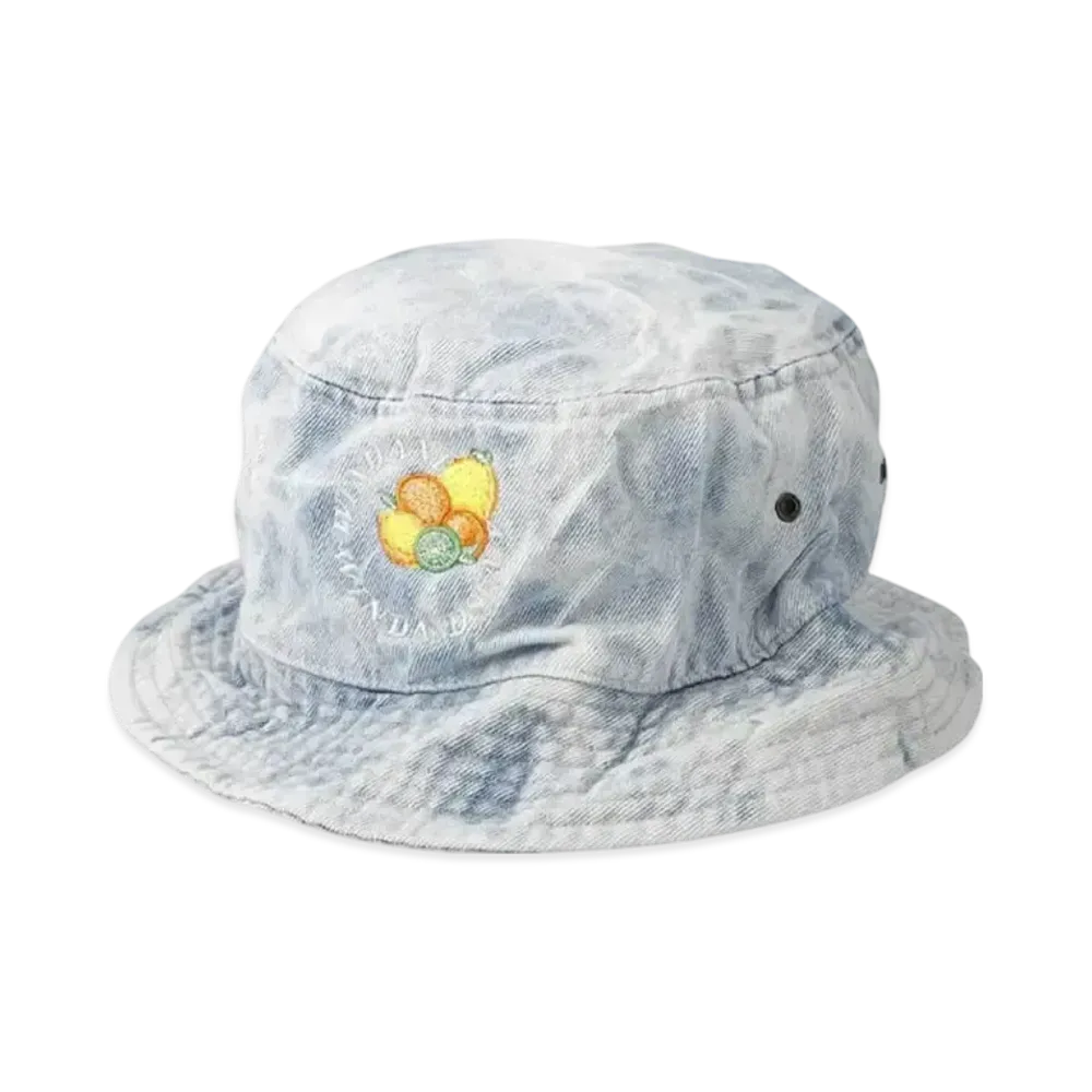 SAINT MXXXXXX x WIND AND SEA J.Fresh Circle Bleached Denim Bucket Hat "Light Blue"