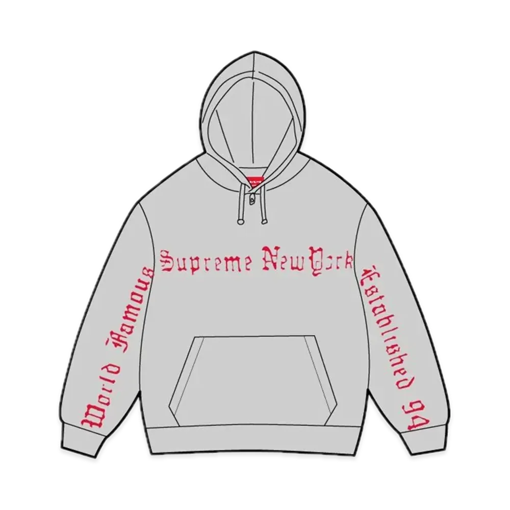 Supreme Contrast Cutout Hooded Sweatshirt "Heather Grey"