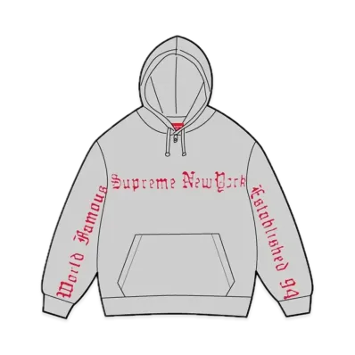 Supreme Contrast Cutout Hooded Sweatshirt "Heather Grey"