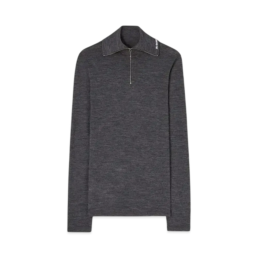 Jil Sander Men's Zip-Up T-Shirt "Celadon Green"