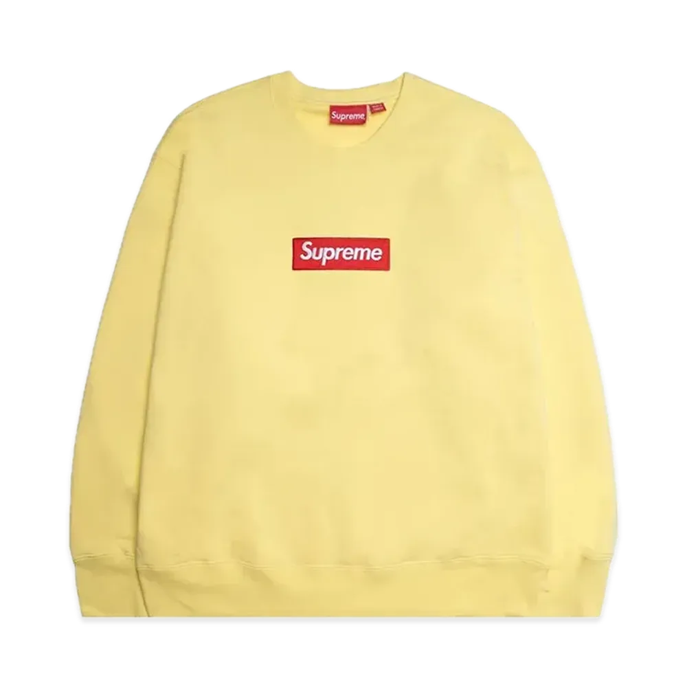 Supreme Box Logo Crewneck "Pale Yellow" (22FW)
