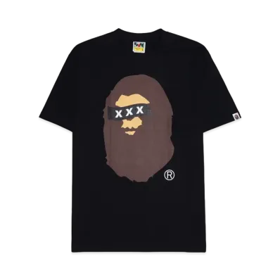 A BATHING APE x GOD SELECTION XXX Ape Head Tee "Black"