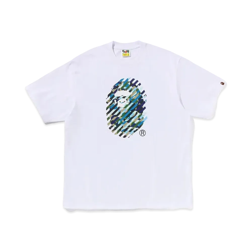 A BATHING APE ABC Camo Illusion Ape Head Relaxed Fit Tee "White"