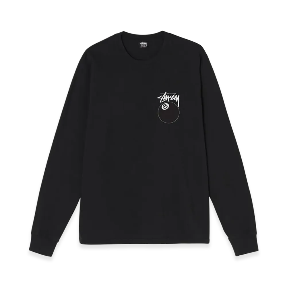 Stussy 8 Ball Pigment Dyed LS Tee "Black"