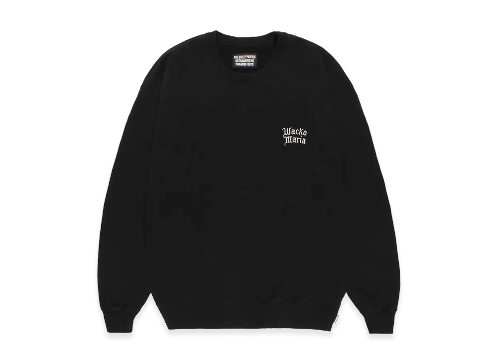 WACKO MARIA Washed Heavy Weight Sweat Shirt "Black"